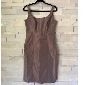 WATTER & WATTERS NWT Sleeveless Sheath Midi Cocktail Dress in Porto Steel 10